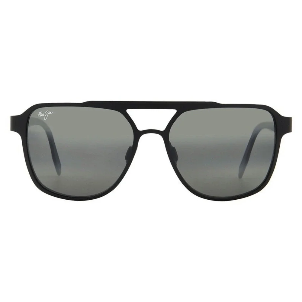 MAUI JIM 2ND REEF SUNGLASSES MJ607-02 MATTE BLACK/GREY LENS 59-17-140 $370